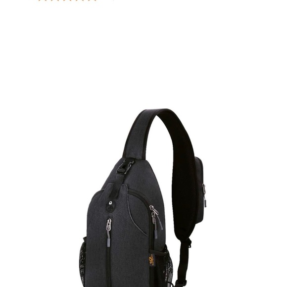 Waterfly Black Gray Sling Backpack Crossbody Hiking Travel Daypack - Picture 4 of 8